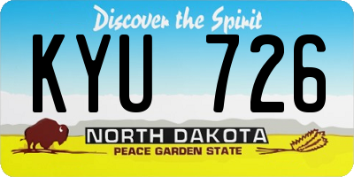 ND license plate KYU726