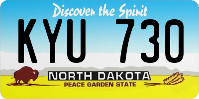 ND license plate KYU730