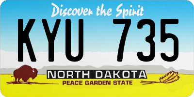 ND license plate KYU735
