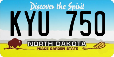 ND license plate KYU750