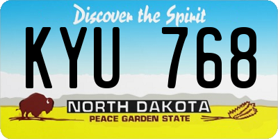 ND license plate KYU768