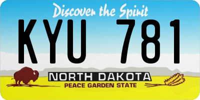 ND license plate KYU781