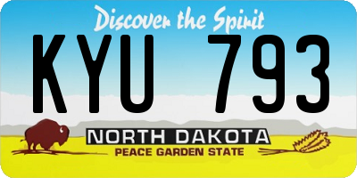 ND license plate KYU793