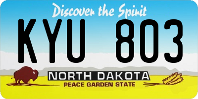 ND license plate KYU803