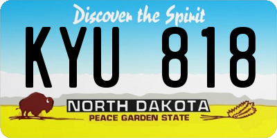 ND license plate KYU818