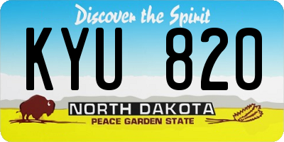 ND license plate KYU820