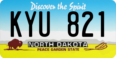 ND license plate KYU821