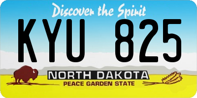 ND license plate KYU825