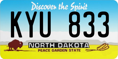 ND license plate KYU833