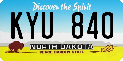 ND license plate KYU840