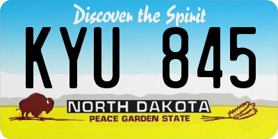 ND license plate KYU845