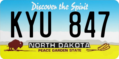 ND license plate KYU847