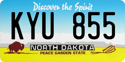 ND license plate KYU855