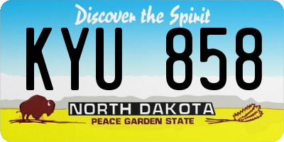 ND license plate KYU858