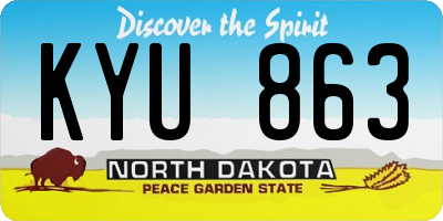 ND license plate KYU863