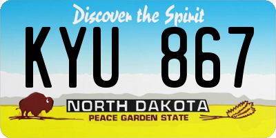 ND license plate KYU867