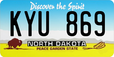 ND license plate KYU869