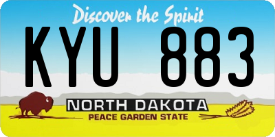 ND license plate KYU883
