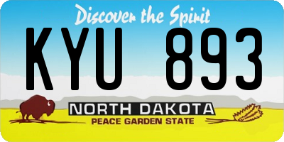 ND license plate KYU893