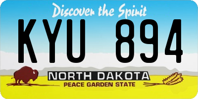 ND license plate KYU894