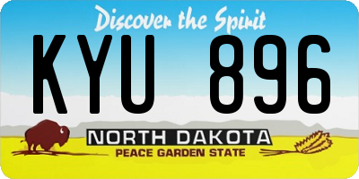 ND license plate KYU896