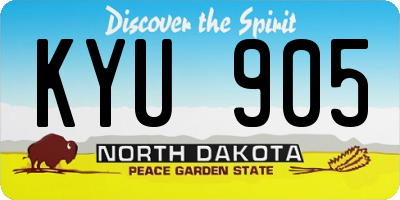 ND license plate KYU905