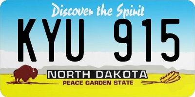 ND license plate KYU915
