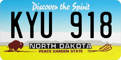 ND license plate KYU918