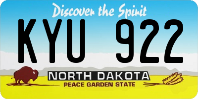 ND license plate KYU922