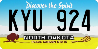 ND license plate KYU924