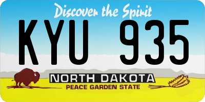 ND license plate KYU935
