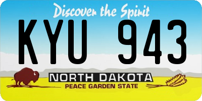 ND license plate KYU943