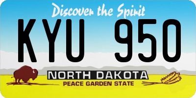 ND license plate KYU950
