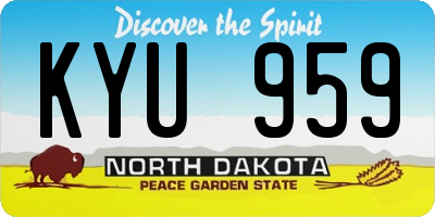 ND license plate KYU959