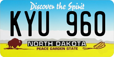 ND license plate KYU960