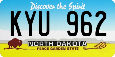 ND license plate KYU962