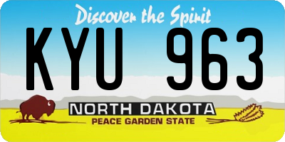 ND license plate KYU963