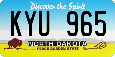 ND license plate KYU965