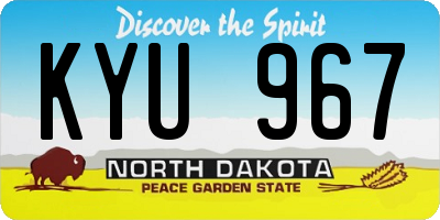 ND license plate KYU967