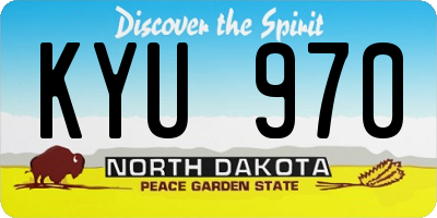 ND license plate KYU970