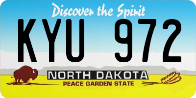 ND license plate KYU972