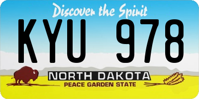 ND license plate KYU978