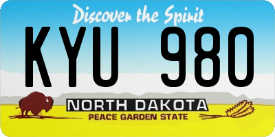 ND license plate KYU980
