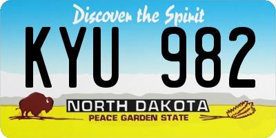ND license plate KYU982