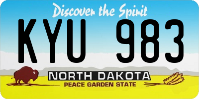 ND license plate KYU983