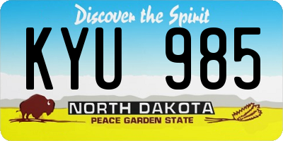 ND license plate KYU985
