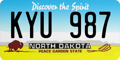 ND license plate KYU987