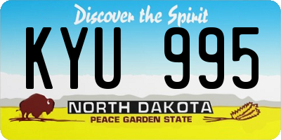 ND license plate KYU995