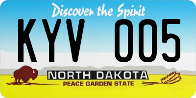 ND license plate KYV005