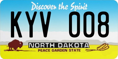 ND license plate KYV008